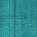 Square Machine Washable Abstract Turquoise Modern Area Rugs, wshabs4381turq