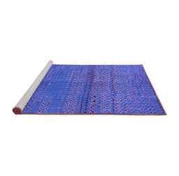 Sideview of Machine Washable Abstract Purple Modern Area Rugs, wshabs4381pur