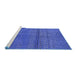 Sideview of Machine Washable Abstract Blue Modern Rug, wshabs4381blu