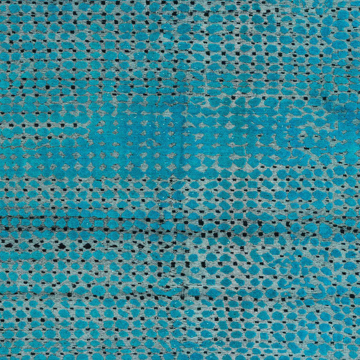 Machine Washable Abstract Bright Turquoise Blue Rug, wshabs4381