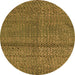 Round Abstract Orange Modern Rug, abs4381org