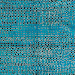 Square Abstract Bright Turquoise Blue Modern Rug, abs4381