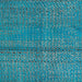 Square Abstract Bright Turquoise Blue Modern Rug, abs4381