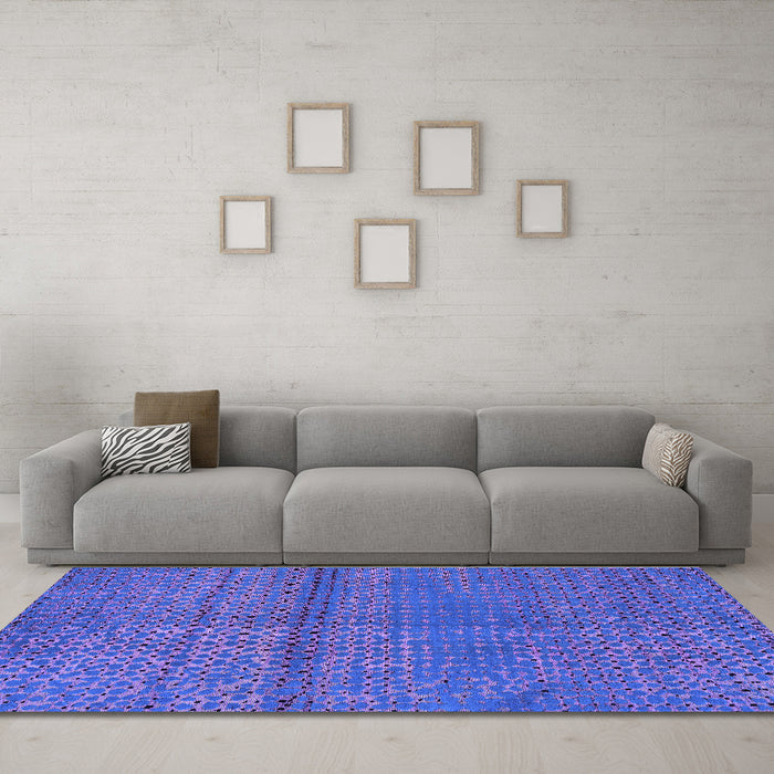 Machine Washable Abstract Purple Modern Area Rugs in a Living Room, wshabs4381pur