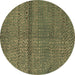 Round Abstract Brown Modern Rug, abs4381brn