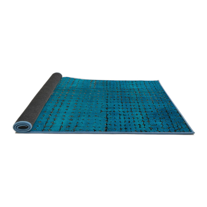 Sideview of Abstract Blue Modern Rug, abs4382