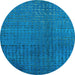 Round Machine Washable Abstract Light Blue Modern Rug, wshabs4382lblu