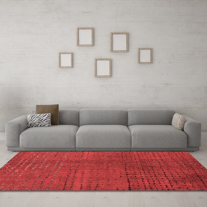 Modern Red Washable Rugs