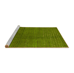 Sideview of Machine Washable Abstract Yellow Modern Rug, wshabs4382yw