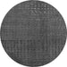 Round Abstract Gray Modern Rug, abs4382gry