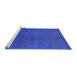 Sideview of Machine Washable Abstract Blue Modern Rug, wshabs4382blu