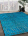 Abstract Blue Modern Rug in Family Room, abs4382