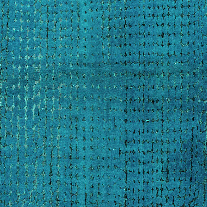 Square Machine Washable Abstract Turquoise Modern Area Rugs, wshabs4382turq