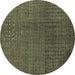 Round Abstract Brown Modern Rug, abs4382brn