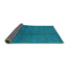 Sideview of Abstract Turquoise Modern Rug, abs4382turq