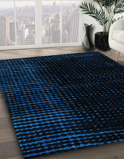 Abstract Black Modern Rug in Family Room, abs4383