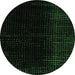 Round Abstract Emerald Green Modern Rug, abs4383emgrn