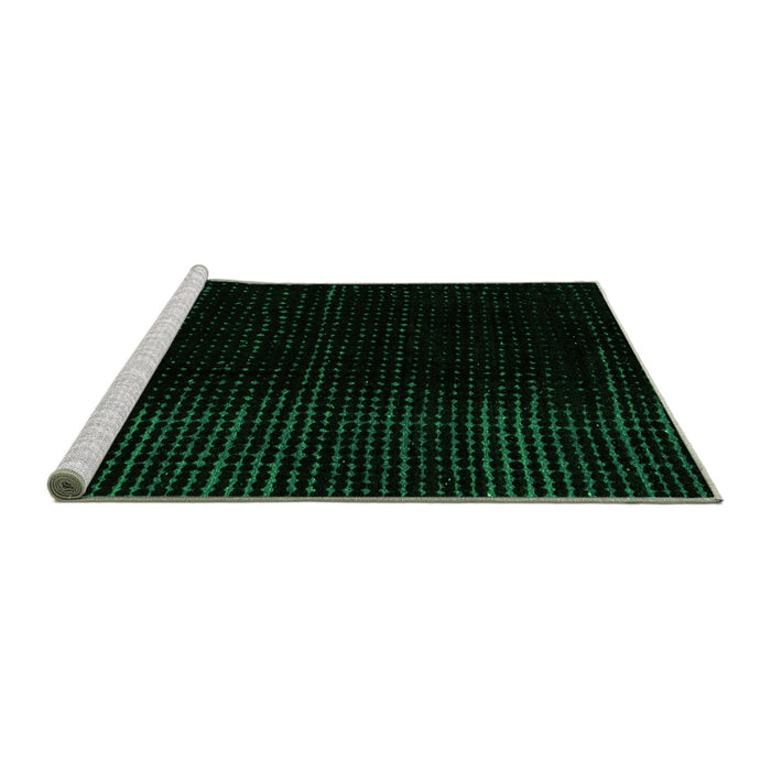 Sideview of Machine Washable Abstract Green Modern Area Rugs, wshabs4383grn