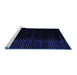 Sideview of Machine Washable Abstract Blue Modern Rug, wshabs4383blu