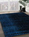 Abstract Black Modern Rug in Family Room, abs4383