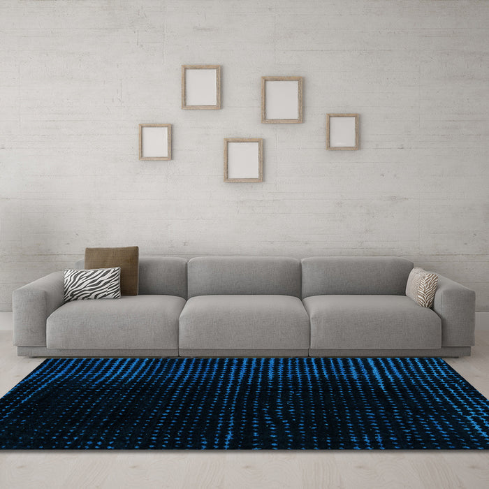 Machine Washable Abstract Light Blue Modern Rug in a Living Room, wshabs4383lblu