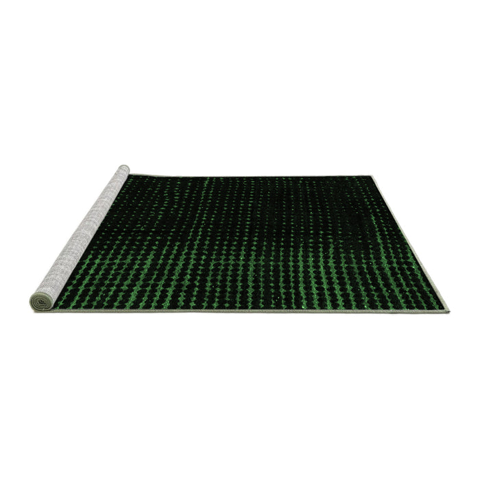 Sideview of Machine Washable Abstract Emerald Green Modern Area Rugs, wshabs4383emgrn