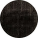 Round Abstract Brown Modern Rug, abs4383brn