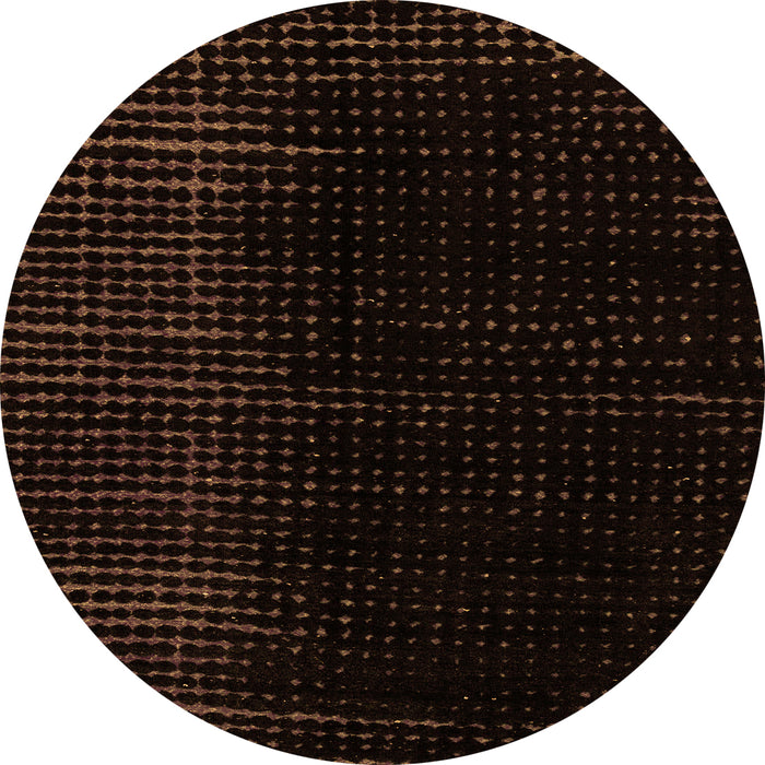 Round Abstract Orange Modern Rug, abs4383org