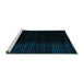 Sideview of Machine Washable Abstract Turquoise Modern Area Rugs, wshabs4383turq