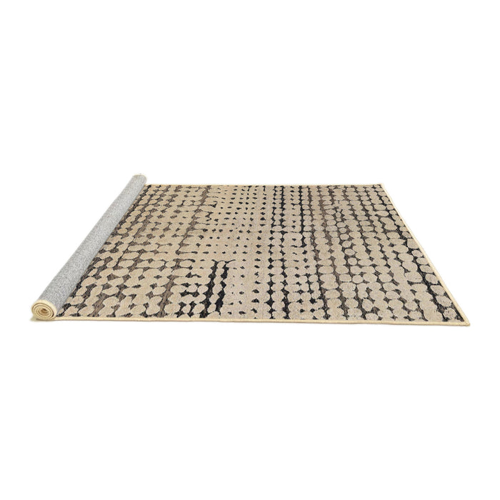 Sideview of Machine Washable Abstract Dark Almond Brown Rug, wshabs4384