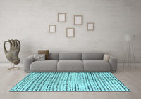 Machine Washable Solid Light Blue Modern Rug, wshabs4384lblu