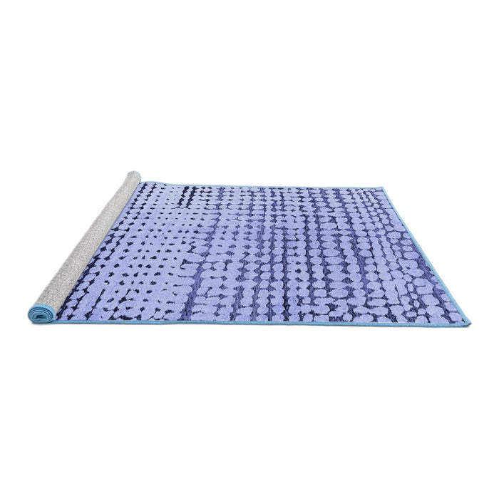 Sideview of Machine Washable Solid Blue Modern Rug, wshabs4384blu