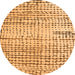 Round Solid Orange Modern Rug, abs4384org