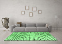 Machine Washable Solid Emerald Green Modern Rug, wshabs4384emgrn