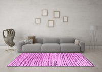 Machine Washable Solid Pink Modern Rug, wshabs4384pnk