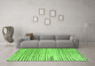 Machine Washable Solid Green Modern Area Rugs in a Living Room,, wshabs4384grn