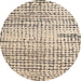 Round Machine Washable Abstract Dark Almond Brown Rug, wshabs4384