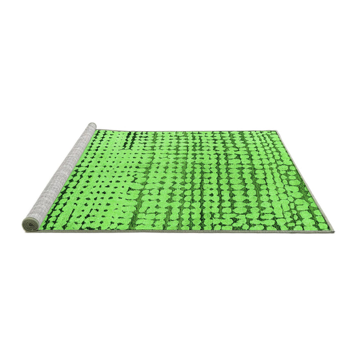 Sideview of Machine Washable Solid Green Modern Area Rugs, wshabs4384grn