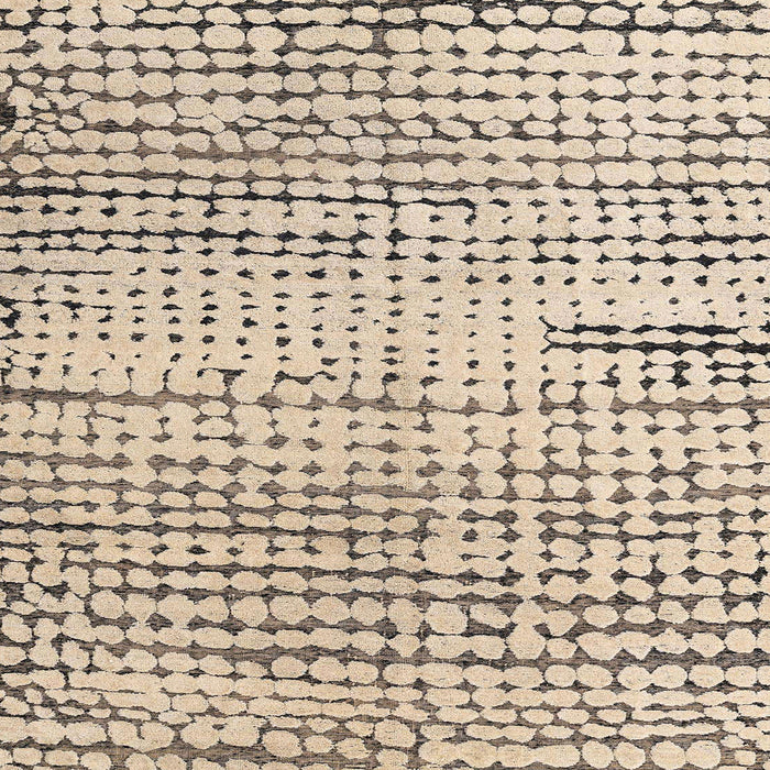 Square Machine Washable Abstract Dark Almond Brown Rug, wshabs4384