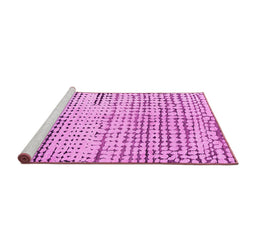 Sideview of Machine Washable Solid Pink Modern Rug, wshabs4384pnk