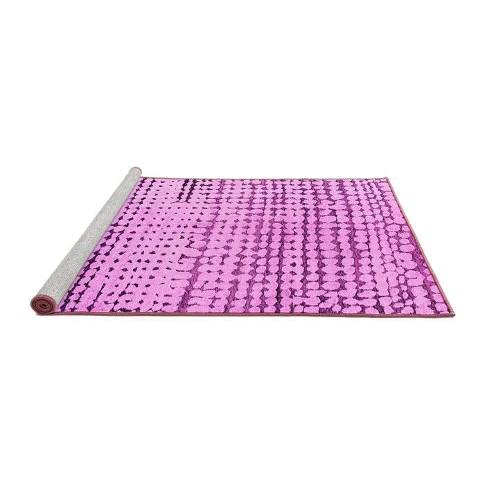 Sideview of Machine Washable Solid Pink Modern Rug, wshabs4384pnk