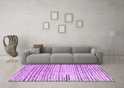Machine Washable Solid Purple Modern Area Rugs in a Living Room, wshabs4384pur