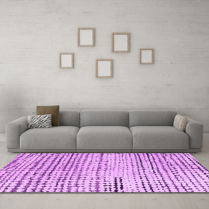 Machine Washable Solid Purple Modern Area Rugs in a Living Room, wshabs4384pur