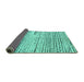 Sideview of Solid Turquoise Modern Rug, abs4384turq