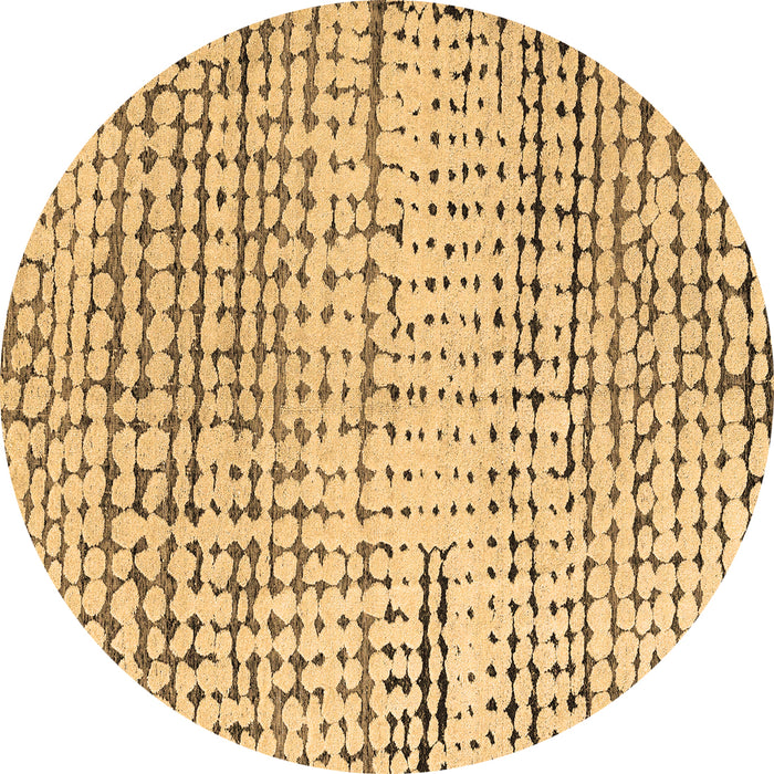 Round Machine Washable Solid Brown Modern Rug, wshabs4384brn
