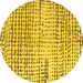 Round Solid Yellow Modern Rug, abs4384yw