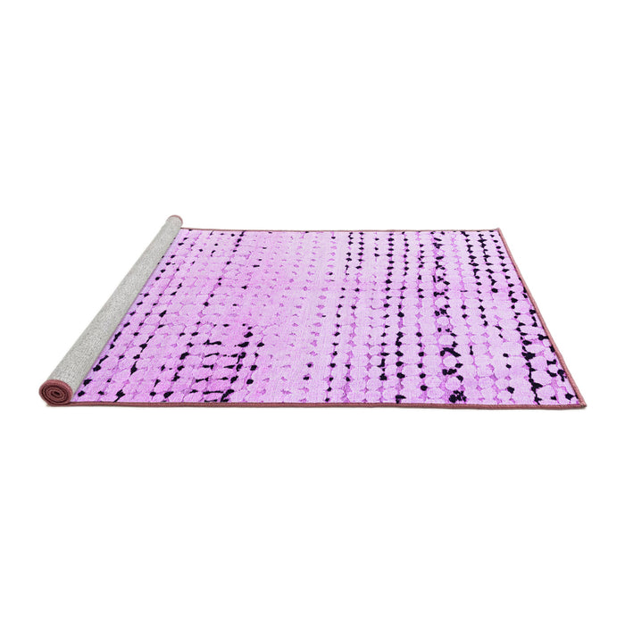 Sideview of Machine Washable Solid Purple Modern Area Rugs, wshabs4385pur