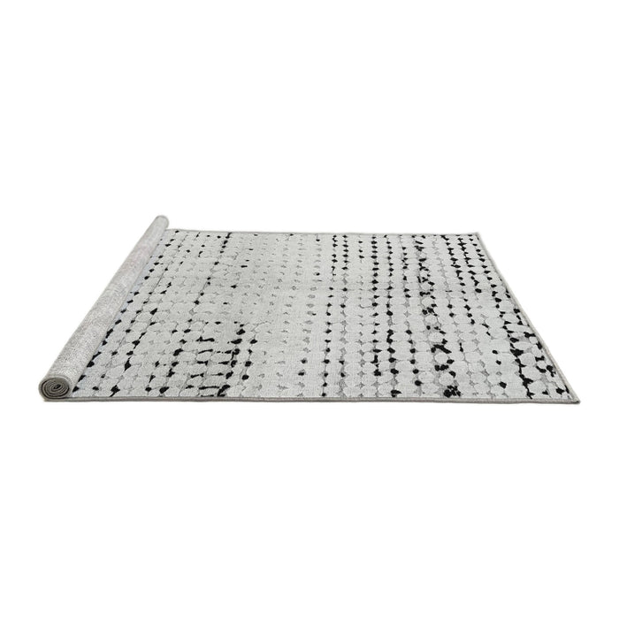 Sideview of Machine Washable Solid Gray Modern Rug, wshabs4385gry