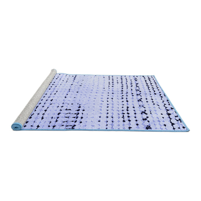 Sideview of Machine Washable Solid Blue Modern Rug, wshabs4385blu