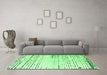 Machine Washable Solid Emerald Green Modern Area Rugs in a Living Room,, wshabs4385emgrn